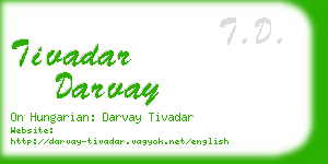 tivadar darvay business card